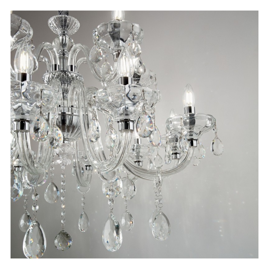 Ideal Lux - Krištolinis sietynas ant grandinės CONTINENTAL 12xE14/40W/230V diametras 86 cm permatoma