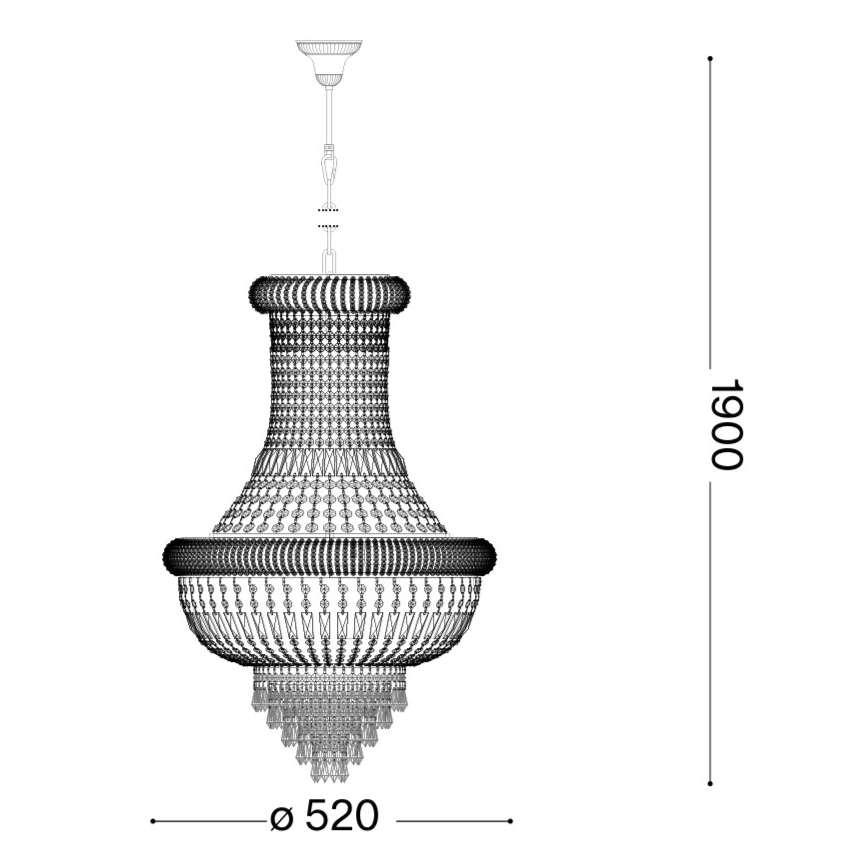 Ideal Lux - Krištolinis sietynas ant grandinės DUBAI 10xE14/28W/230V diametras 52 cm blizgus chromas