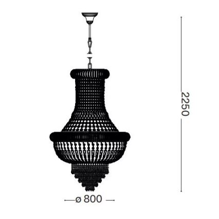 Ideal Lux - Krištolinis sietynas ant grandinės DUBAI 24xE14/28W/230V diametras 80 cm auksas