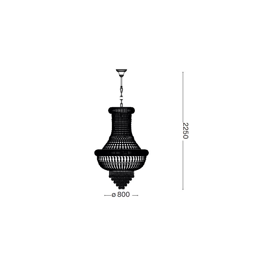 Ideal Lux - Krištolinis sietynas ant grandinės DUBAI 24xE14/28W/230V diametras 80 cm auksas