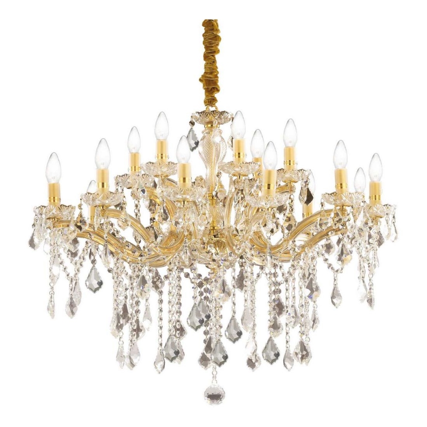 Ideal Lux - Krištolinis sietynas ant grandinės FLORIAN 18xE14/40W/230V diametras 86 cm auksas