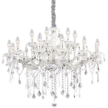 Ideal Lux - Krištolinis sietynas ant grandinės FLORIAN 18xE14/40W/230V diametras 86 cm permatoma