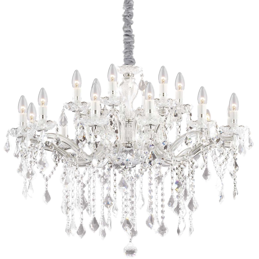 Ideal Lux - Krištolinis sietynas ant grandinės FLORIAN 18xE14/40W/230V diametras 86 cm permatoma