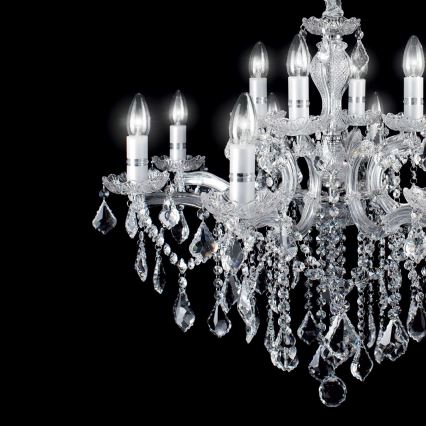 Ideal Lux - Krištolinis sietynas ant grandinės FLORIAN 18xE14/40W/230V diametras 86 cm permatoma