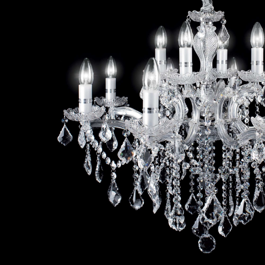 Ideal Lux - Krištolinis sietynas ant grandinės FLORIAN 18xE14/40W/230V diametras 86 cm permatoma