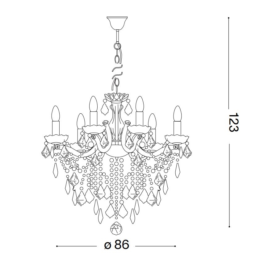 Ideal Lux - Krištolinis sietynas ant grandinės FLORIAN 18xE14/40W/230V diametras 86 cm permatoma