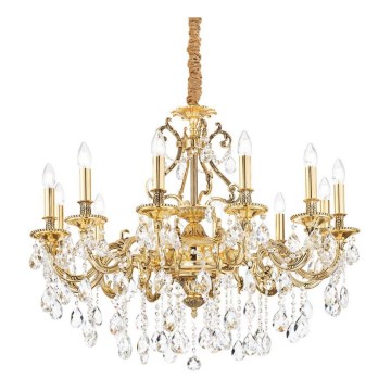 Ideal Lux - Krištolinis sietynas ant grandinės GIOCONDA 12xE14/40W/230V diametras 90 cm auksas