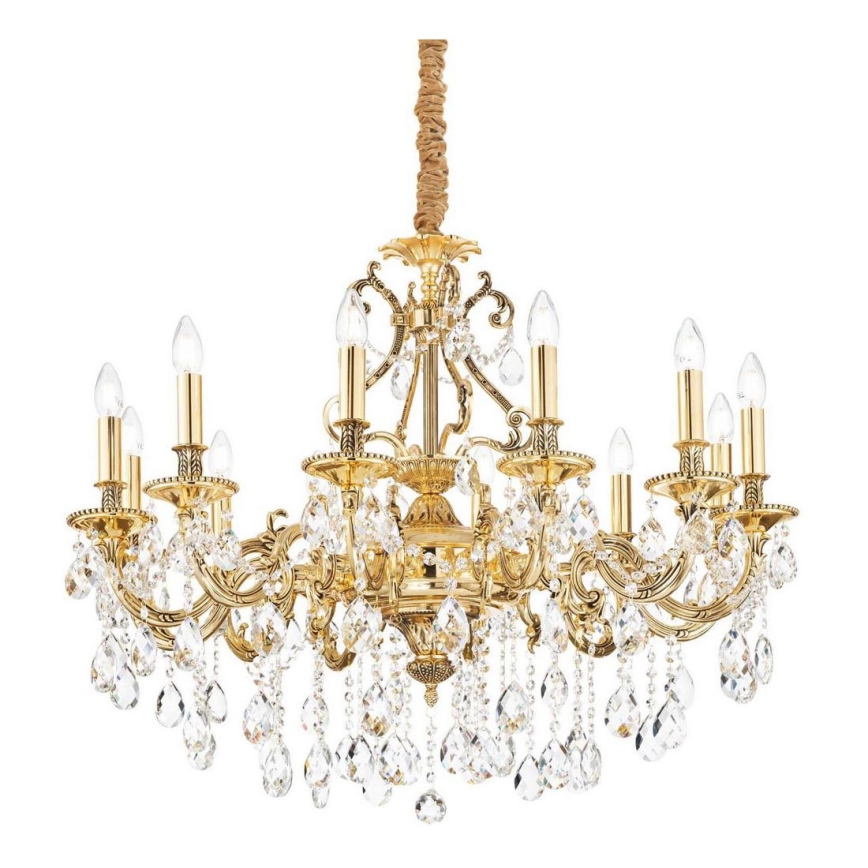 Ideal Lux - Krištolinis sietynas ant grandinės GIOCONDA 12xE14/40W/230V diametras 90 cm auksas