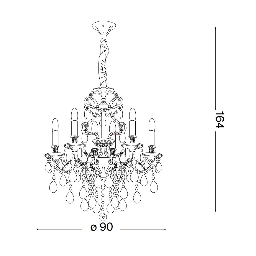 Ideal Lux - Krištolinis sietynas ant grandinės GIOCONDA 12xE14/40W/230V diametras 90 cm auksas