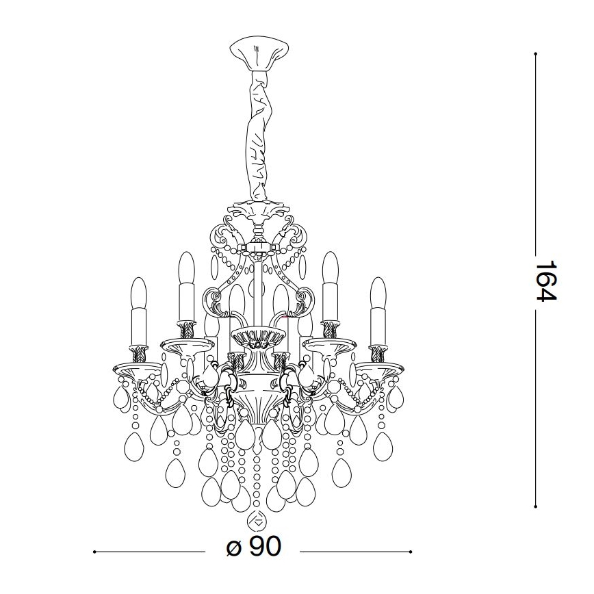 Ideal Lux - Krištolinis sietynas ant grandinės GIOCONDA 12xE14/40W/230V diametras 90 cm sidabras