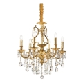 Ideal Lux - Krištolinis sietynas ant grandinės GIOCONDA 6xE14/40W/230V diametras 62 cm auksas