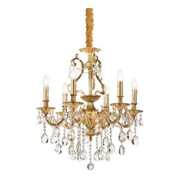 Ideal Lux - Krištolinis sietynas ant grandinės GIOCONDA 6xE14/40W/230V diametras 62 cm auksas