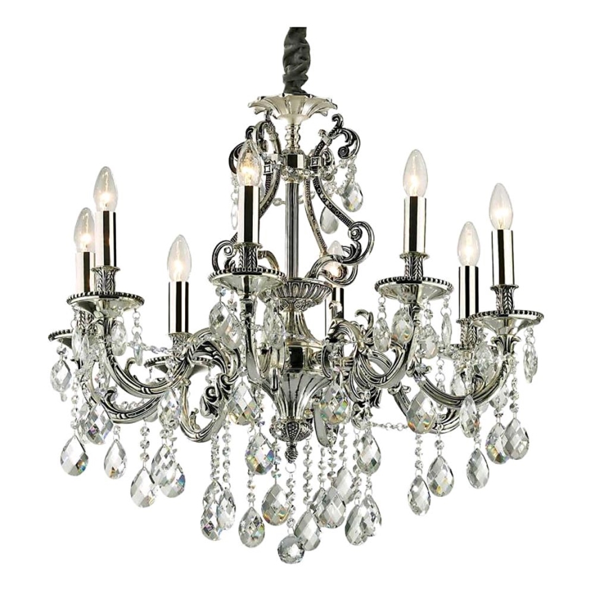 Ideal Lux - Krištolinis sietynas ant grandinės GIOCONDA 8xE14/40W/230V diametras 73 cm sidabras