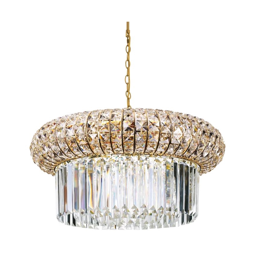 Ideal Lux - Krištolinis sietynas ant grandinės NABUCCO 12xE14/40W/230V diametras 60 cm auksas