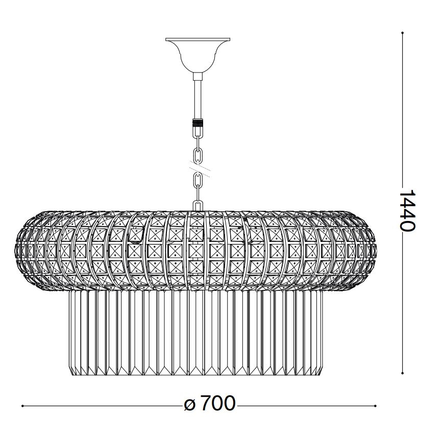 Ideal Lux - Krištolinis sietynas ant grandinės NABUCCO 16xE14/40W/230V diametras 70 cm auksas