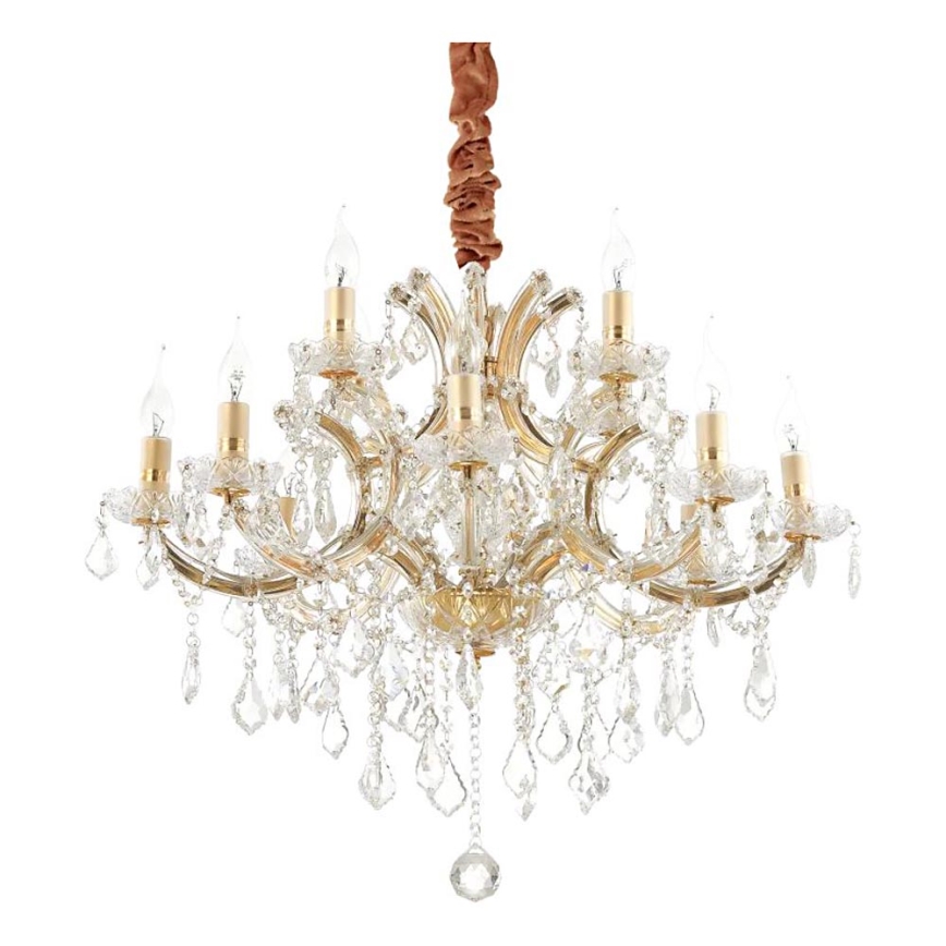 Ideal Lux - Krištolinis sietynas ant grandinės NAPOLEON 12xE14/40W/230V diametras 74 cm auksas