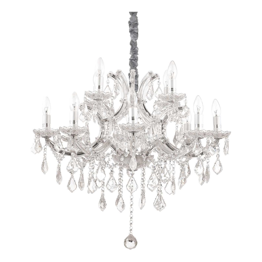 Ideal Lux - Krištolinis sietynas ant grandinės NAPOLEON 12xE14/40W/230V diametras 74 cm blizgus chromas