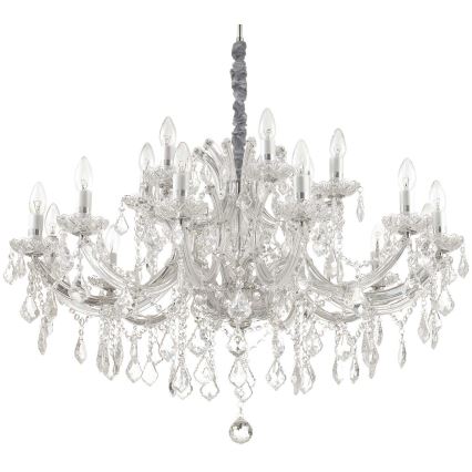 Ideal Lux - Krištolinis sietynas ant grandinės NAPOLEON 18xE14/40W/230V diametras 96 cm blizgus chromas