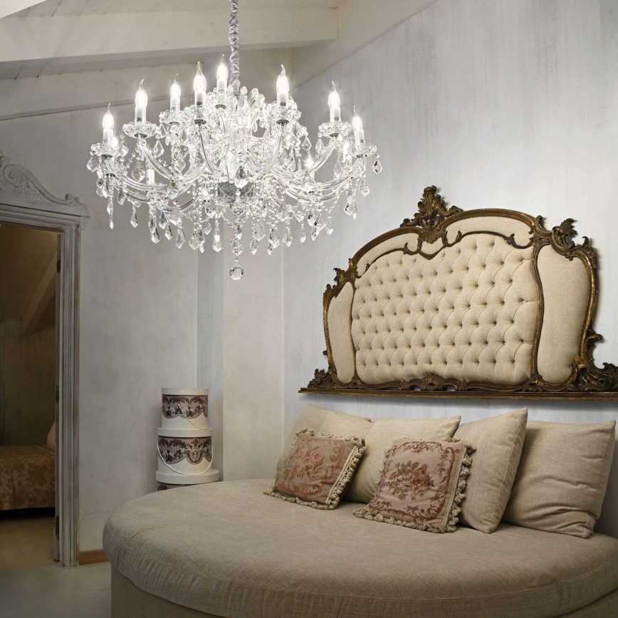 Ideal Lux - Krištolinis sietynas ant grandinės NAPOLEON 18xE14/40W/230V diametras 96 cm blizgus chromas