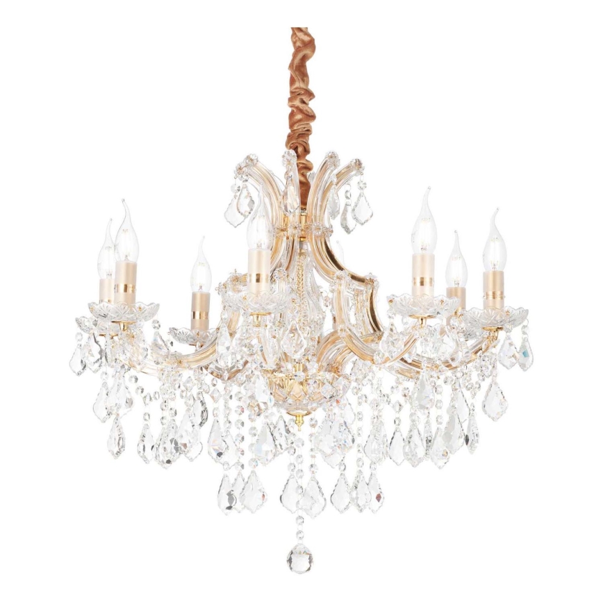Ideal Lux - Krištolinis sietynas ant grandinės NAPOLEON 8xE14/40W/230V diametras 67 cm auksas