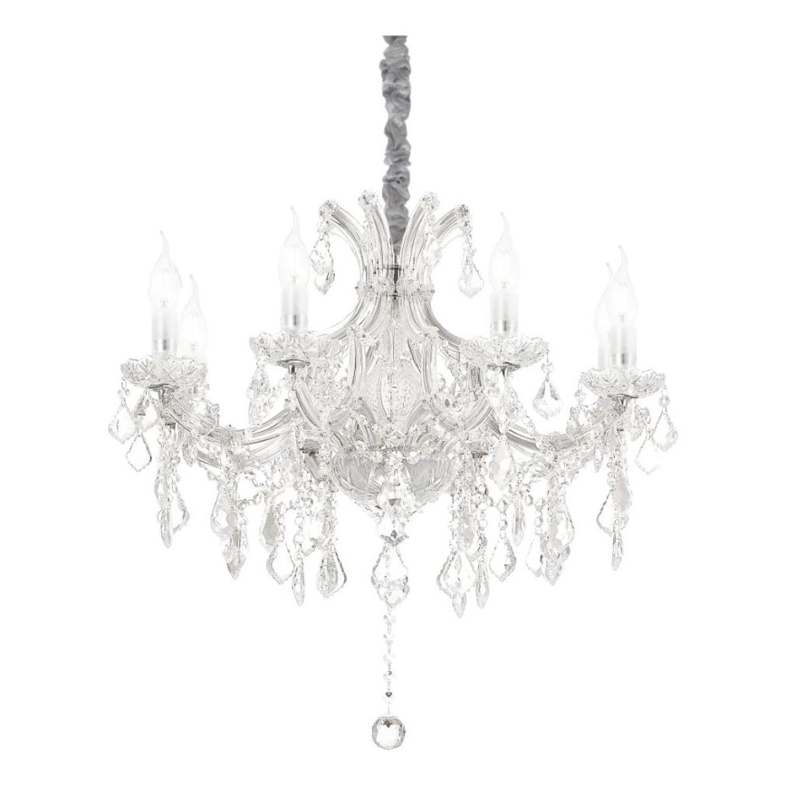 Ideal Lux - Krištolinis sietynas ant grandinės NAPOLEON 8xE14/40W/230V diametras 67 cm chromas
