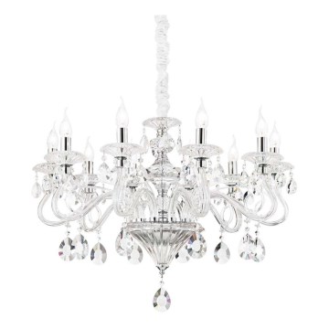 Ideal Lux - Krištolinis sietynas ant grandinės NEGRESCO 10xE14/28W/230V diametras 85 cm permatoma