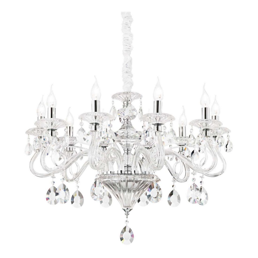 Ideal Lux - Krištolinis sietynas ant grandinės NEGRESCO 10xE14/28W/230V diametras 85 cm permatoma