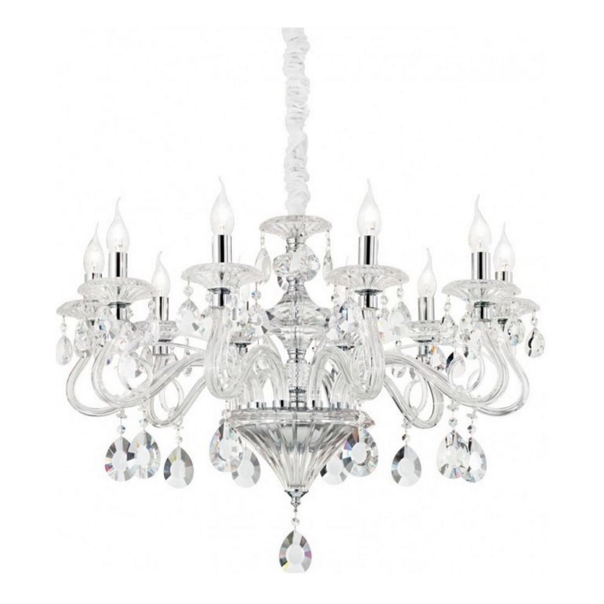 Ideal Lux - Krištolinis sietynas ant grandinės NEGRESCO 8xE14/28W/230V diametras 73,5 cm permatoma