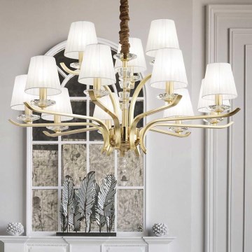 Ideal Lux - Krištolinis sietynas ant grandinės PEGASO 12xE14/28W/230V diametras 102 cm auksas