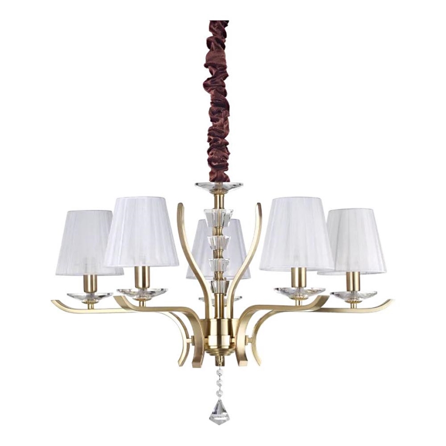 Ideal Lux - Krištolinis sietynas ant grandinės PEGASO 5xE14/28W/230V diametras 72 cm auksas