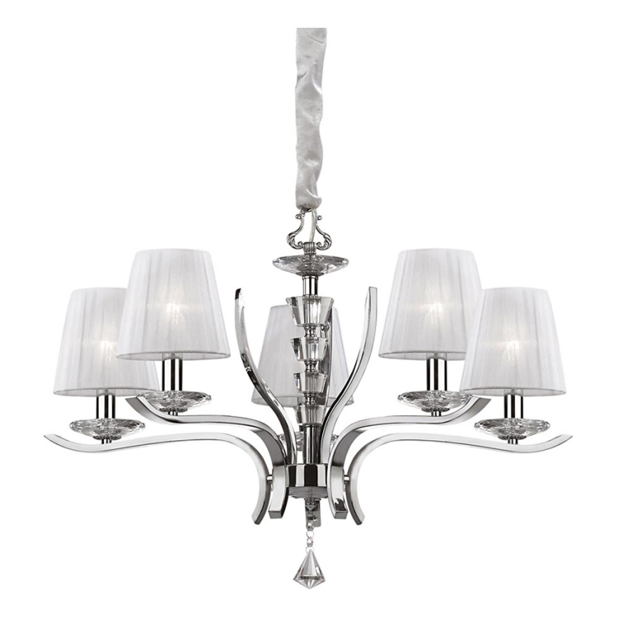 Ideal Lux - Krištolinis sietynas ant grandinės PEGASO 5xE14/28W/230V diametras 72 cm blizgus chromas