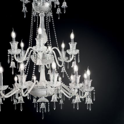 Ideal Lux - Krištolinis sietynas ant grandinės REDENTORE 18xE14/40W/230V diametras 102 cm permatoma