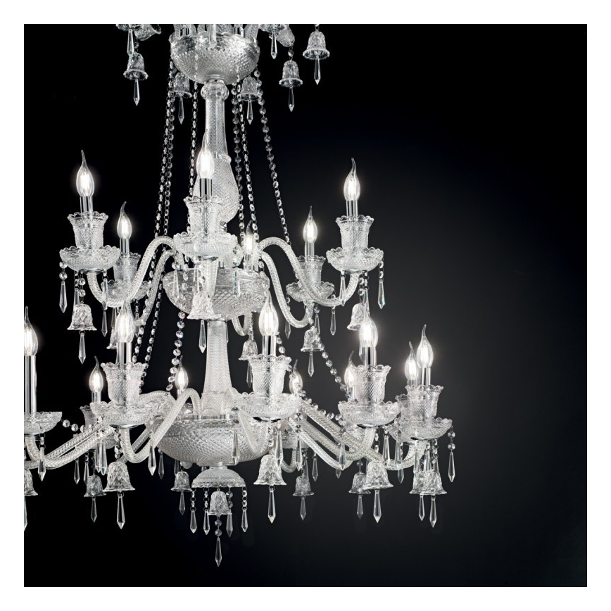 Ideal Lux - Krištolinis sietynas ant grandinės REDENTORE 18xE14/40W/230V diametras 102 cm permatoma
