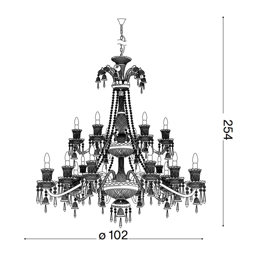 Ideal Lux - Krištolinis sietynas ant grandinės REDENTORE 18xE14/40W/230V diametras 102 cm permatoma