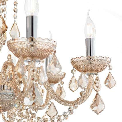 Ideal Lux - Krištolinis sietynas ant grandinės ROSE 8xE14/40W/230V diametras 78 cm smėlio spalva