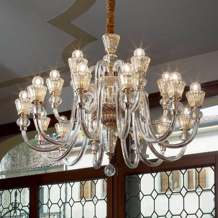 Ideal Lux - Krištolinis sietynas ant grandinės STRAUSS 18xE14/40W/230V diametras 85 cm žalvaris