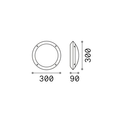 Ideal Lux - Lauko lubinis šviestuvas 1xE27/23W/230V IP66