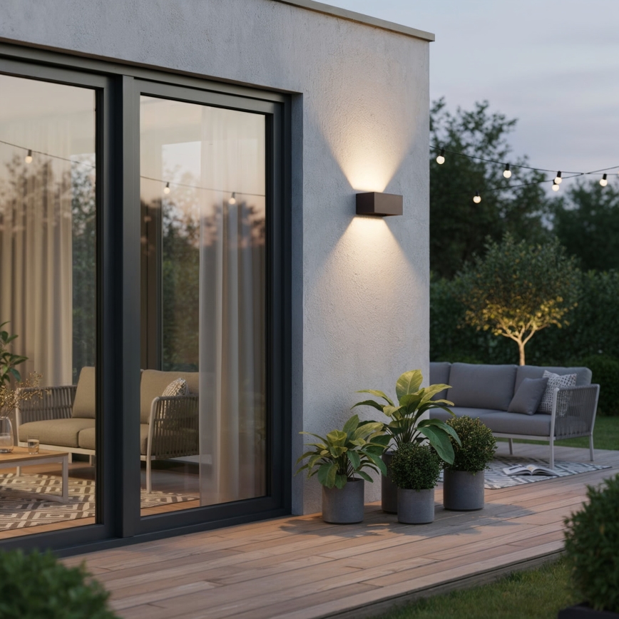 Ideal Lux - lauko sieninis LED šviestuvas ATOM LED/25W/230V CRI 90 IP54 rudas