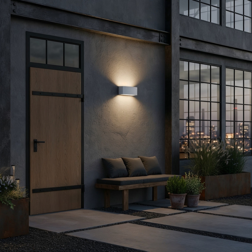 Ideal Lux - Lauko sieninis šviestuvas ANDROMEDA 1xE27/60W/230V IP55 pilka