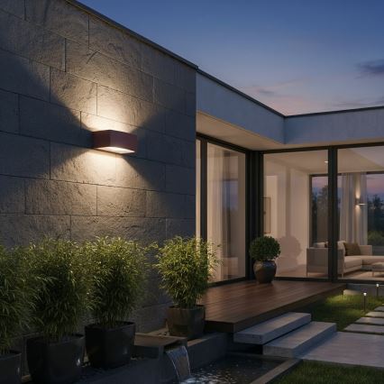 Ideal Lux - Lauko sieninis šviestuvas ANDROMEDA 1xE27/60W/230V IP55 ruda