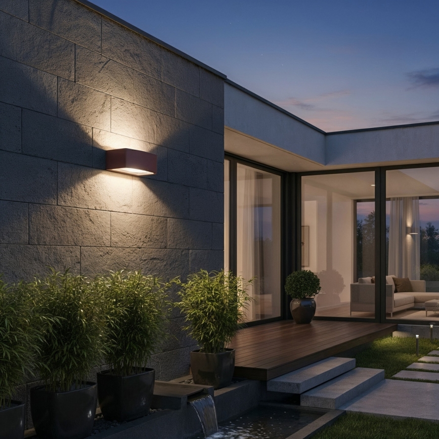 Ideal Lux - Lauko sieninis šviestuvas ANDROMEDA 1xE27/60W/230V IP55 ruda