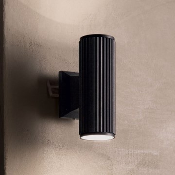 Ideal Lux - Lauko sieninis šviestuvas BASE 2xGU10/28W/230V IP44 juoda