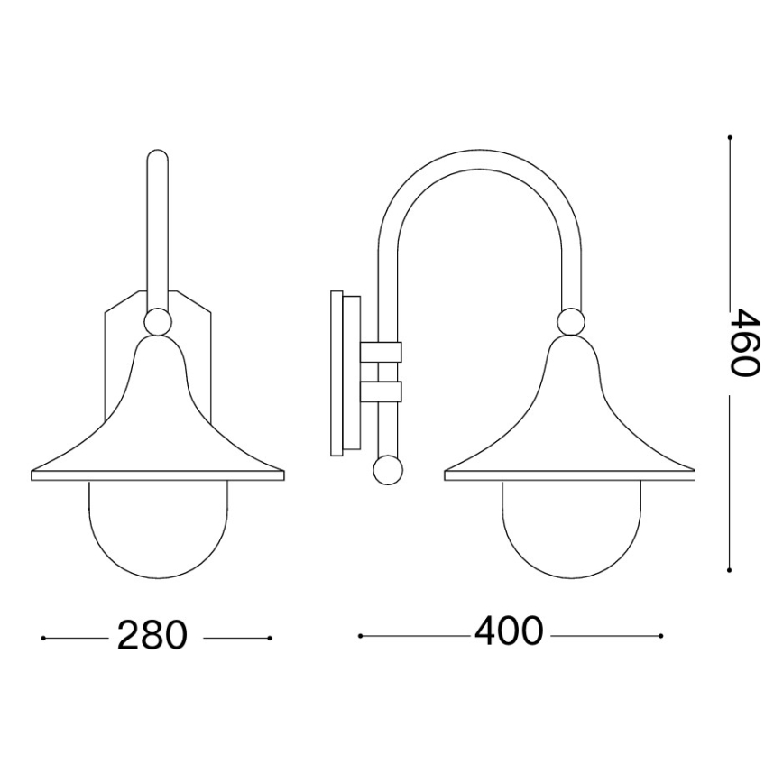 Ideal Lux - Lauko sieninis šviestuvas CIMA 1xE27/52W/230V IP43 antracitas