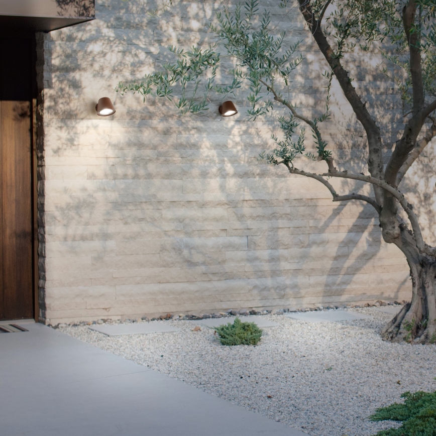 Ideal Lux - Lauko sieninis šviestuvas GAS 1xGU10/28W/230V IP43 rudas