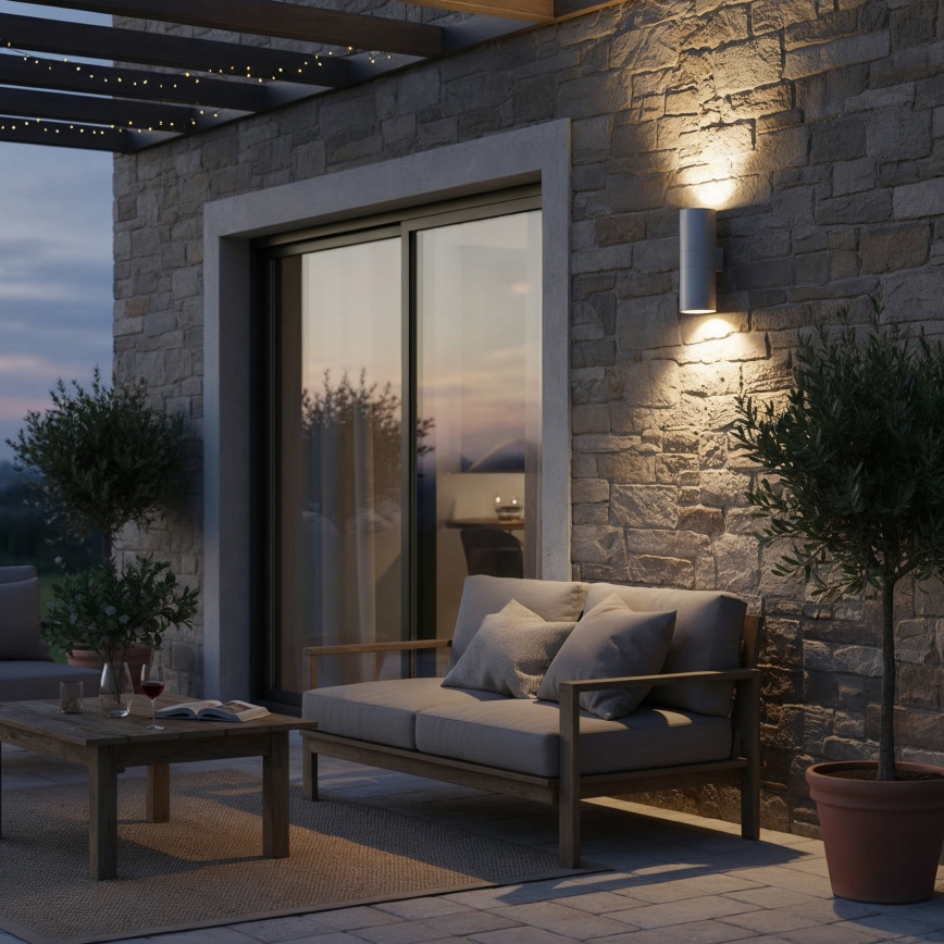 Ideal Lux - Lauko sieninis šviestuvas GUN 1xE27/60W/230V 31 cm IP54 pilkas