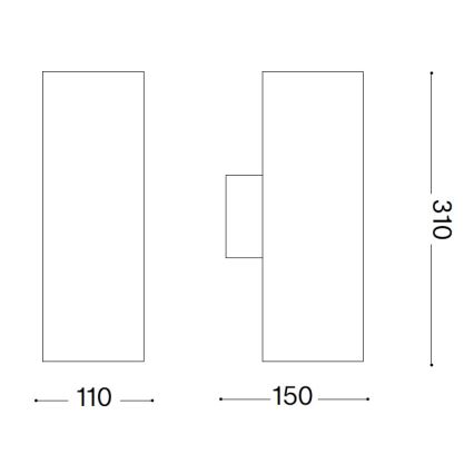 Ideal Lux - Lauko sieninis šviestuvas GUN 1xE27/60W/230V 31 cm IP54 pilkas