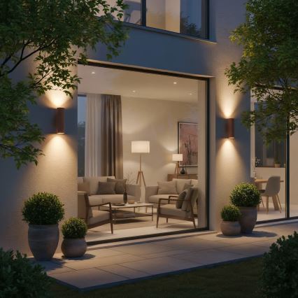 Ideal Lux - Lauko sieninis šviestuvas GUN 1xE27/60W/230V 31 cm IP54 rudas