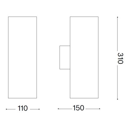 Ideal Lux - Lauko sieninis šviestuvas GUN 1xE27/60W/230V 31 cm IP54 rudas