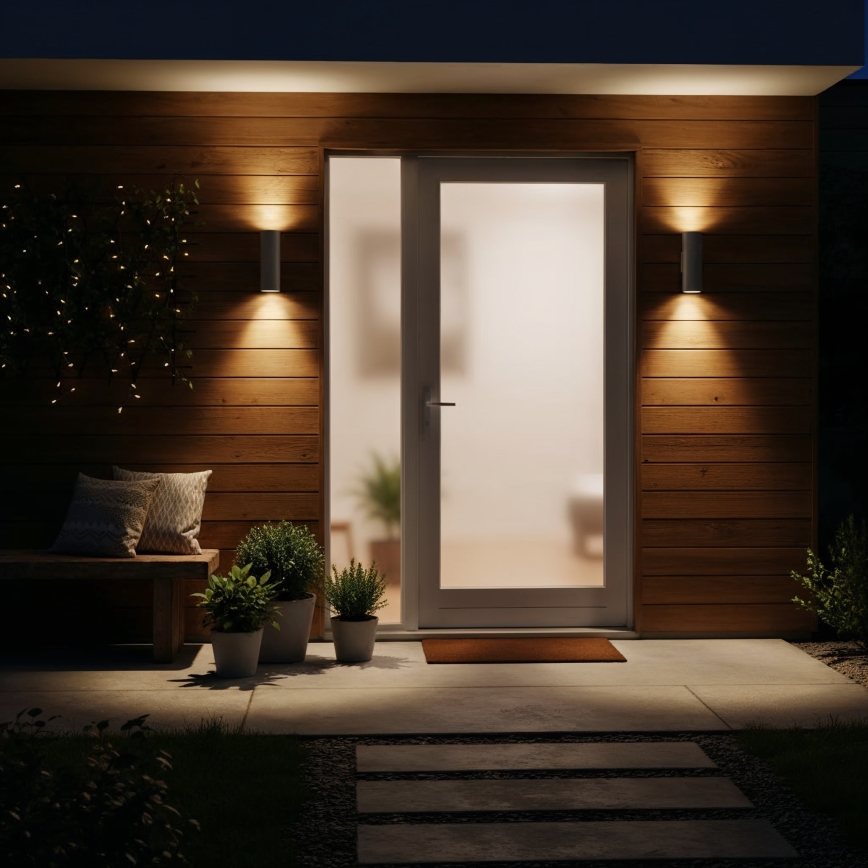 Ideal Lux - Lauko sieninis šviestuvas GUN 1xGU10/35W/230V 21 cm IP44 pilkas