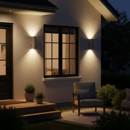 Ideal Lux - Lauko sieninis šviestuvas GUN 1xGU10/35W/230V 21 cm IP44 pilkas